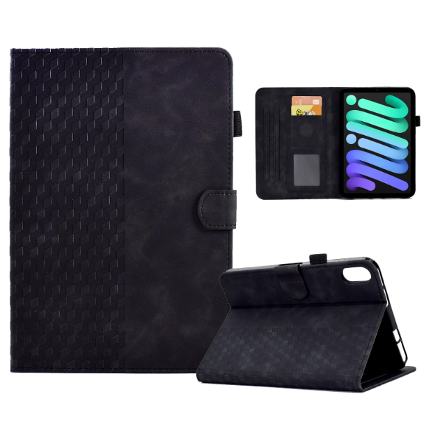 Rhombus Embossed PU Leather Smart Tablet Case - For iPad mini 6th Gen (2021) - mosaccessories